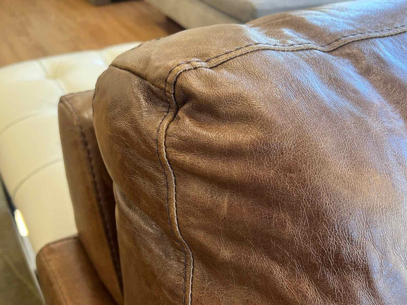 Medium Brown Leather Sectional