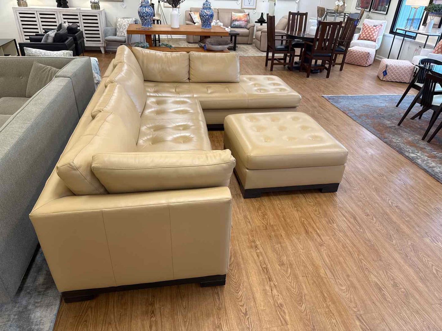 Chateau d'ax Butterscotch Leather Sectional