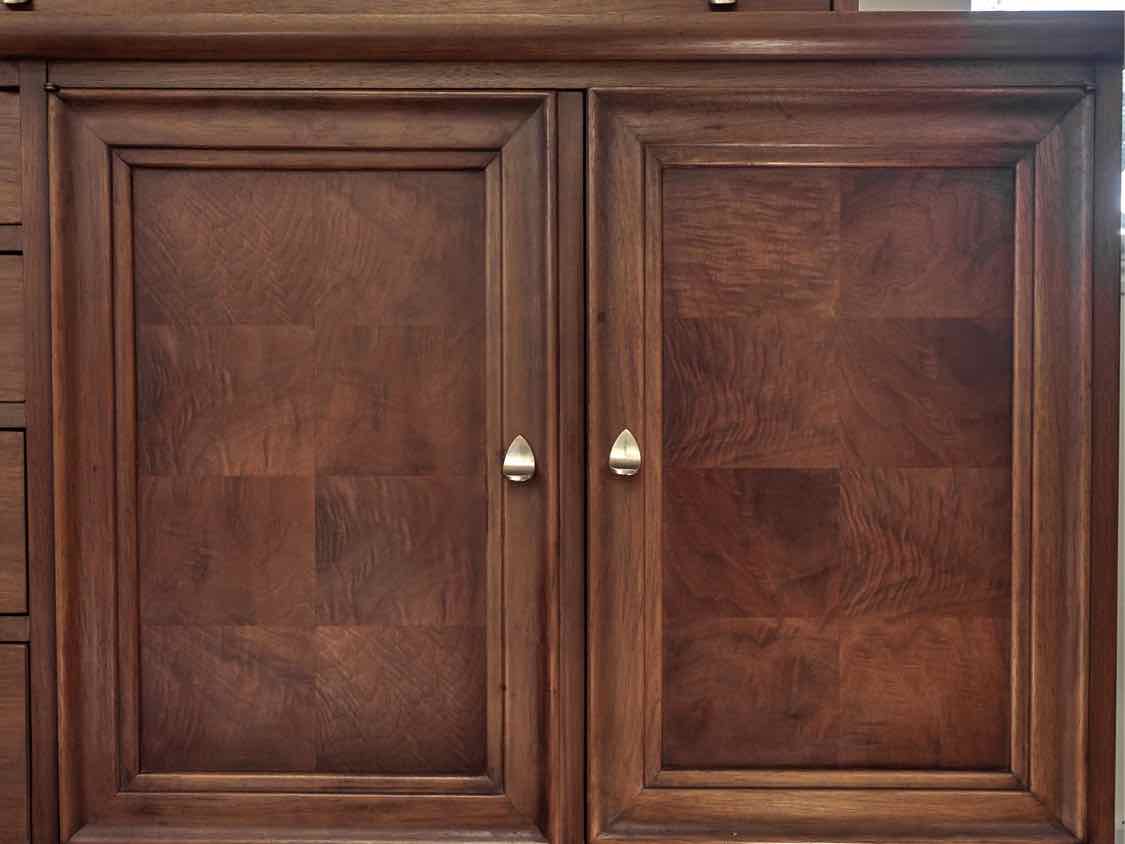 RWay Light Cherry MCM Two Piece Hutch