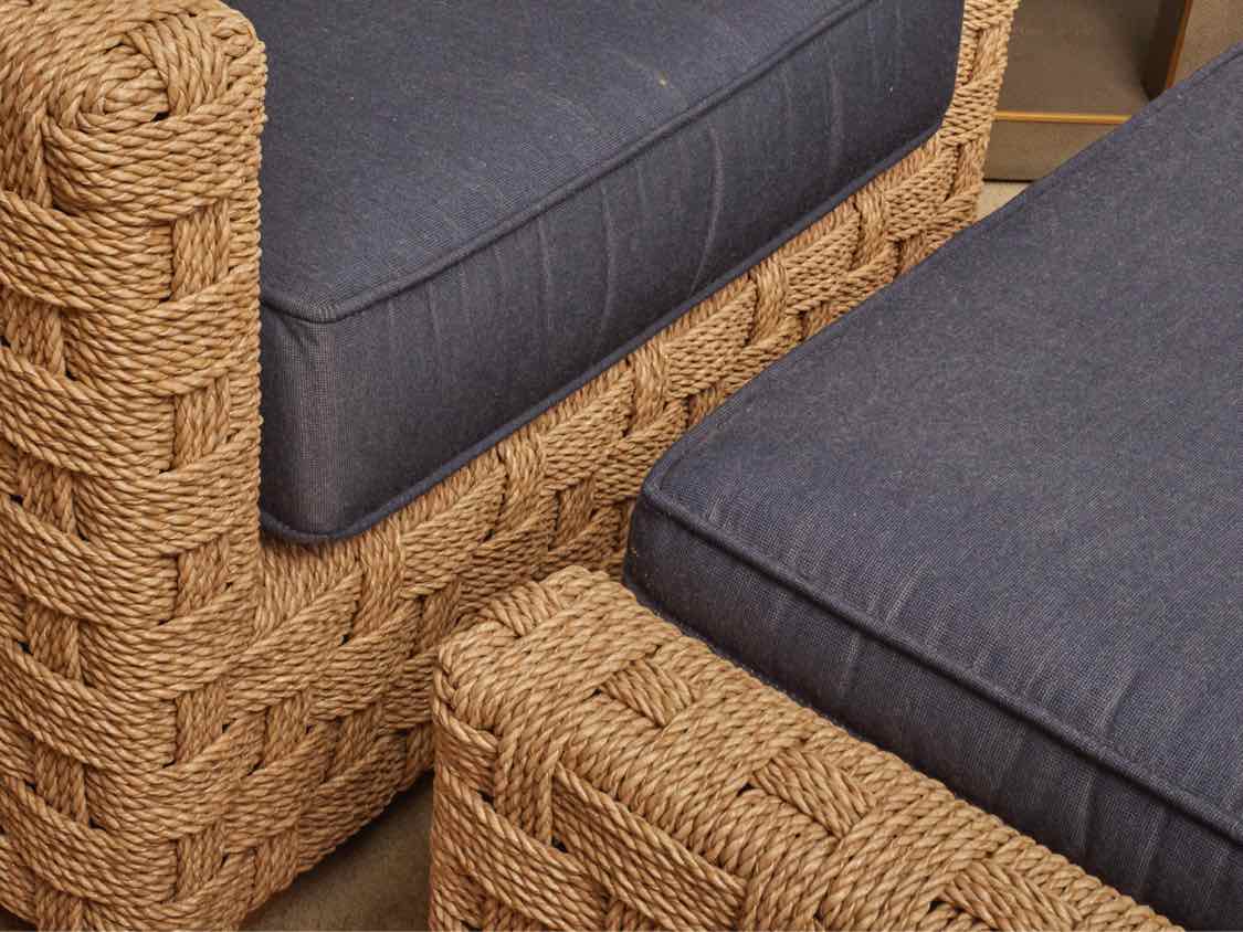 Kingsley Bate 'St Barts' Weave Settee Pair of Lounge Chairs & Ottoman