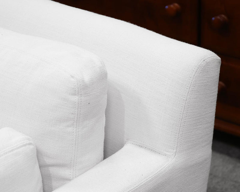 RH Cloud Track Arm Sofa in White Belgian Linen