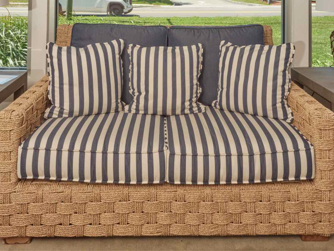 Kingsley Bate 'St Barts' Weave Settee Pair of Lounge Chairs & Ottoman
