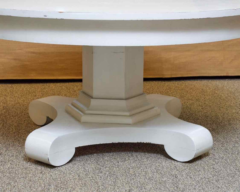Round Rustic Cocktail Table in White