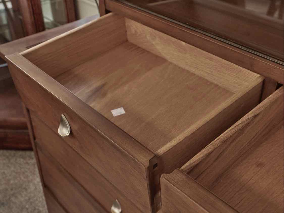 RWay Light Cherry MCM Two Piece Hutch