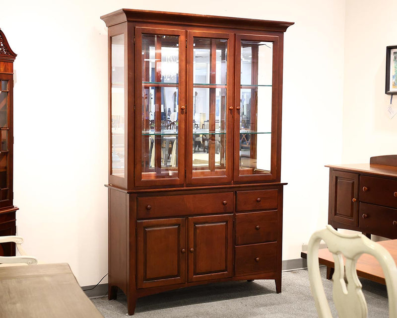 Cochrane Cherry China Cabinet with 3 Glass Doors & Mirrored Back
