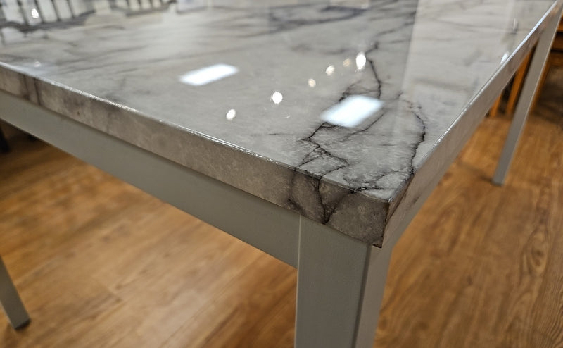 Faux Marble Top Dining Table