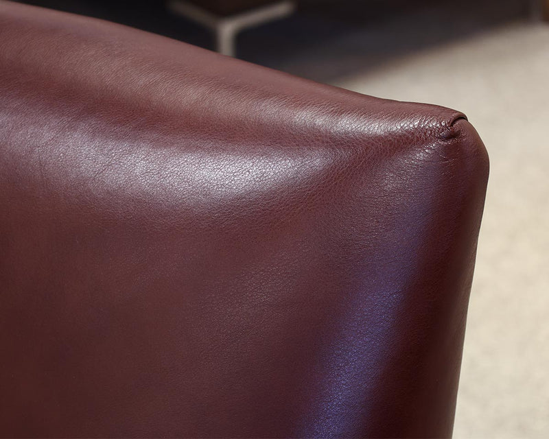 Boston Interiors Leather Chair with Ottoman in Chocolate