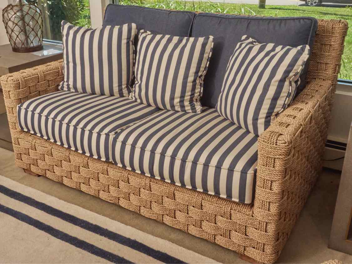 Kingsley Bate 'St Barts' Weave Settee Pair of Lounge Chairs & Ottoman