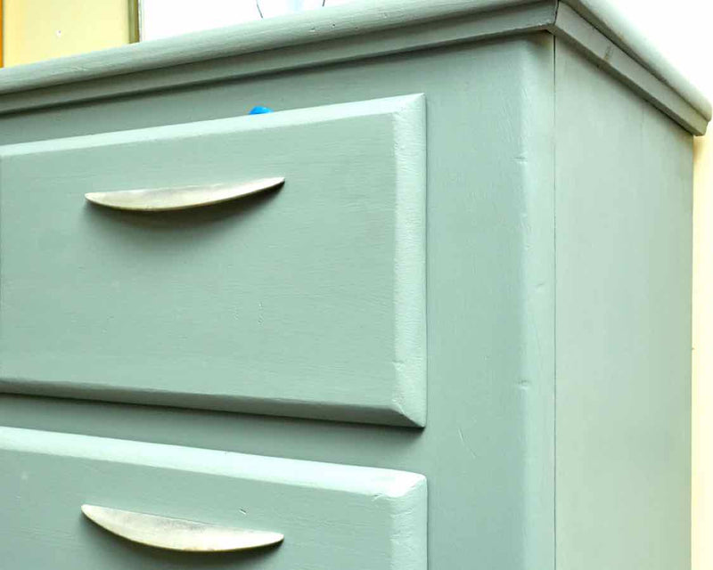 Solid Wood 5 Drawer Chest In  'Cottage Gray' Finish