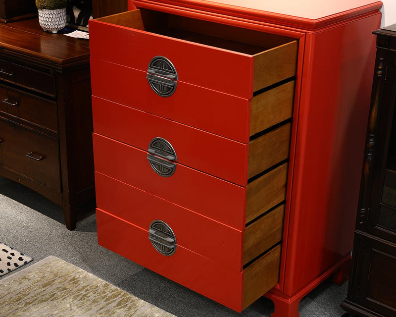 Painted 6-Drawer Chest in Persimmon