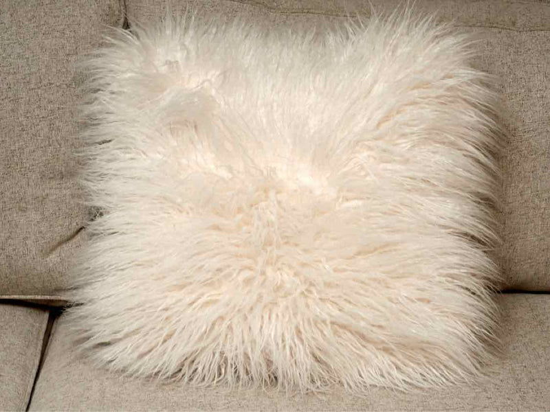 Tibetan Lambwool Mongolian Fur Accent Pillow