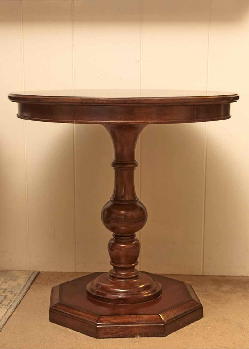 Pair Of Bernhardt Cherry  Round Pedestal Side Tables