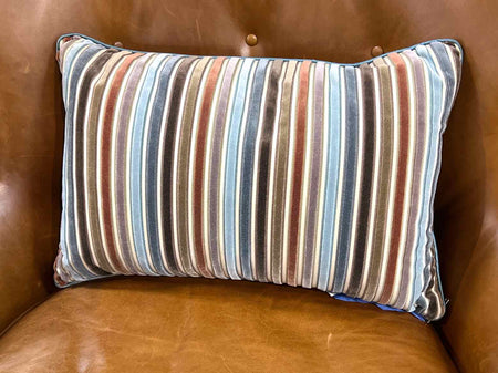 Mulitcolor Velvet Striped Lumbar Pillow