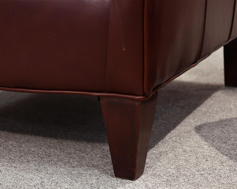 Boston Interiors Leather Chair with Ottoman in Chocolate