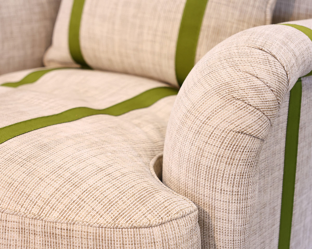 Pair of Custom Chairs and Ottoman