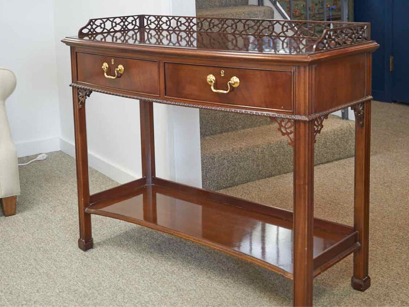 Hickory Chair Mahogany Two Tier Console