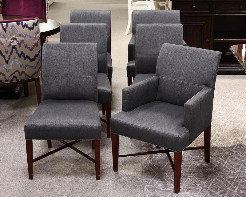 Set of 6 Bolier & Company Rosenau Dining Chairs in Dark Grey