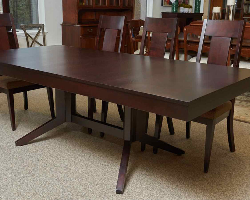 Canadel Dark Cherry Double Pedestal Table & Chair Set