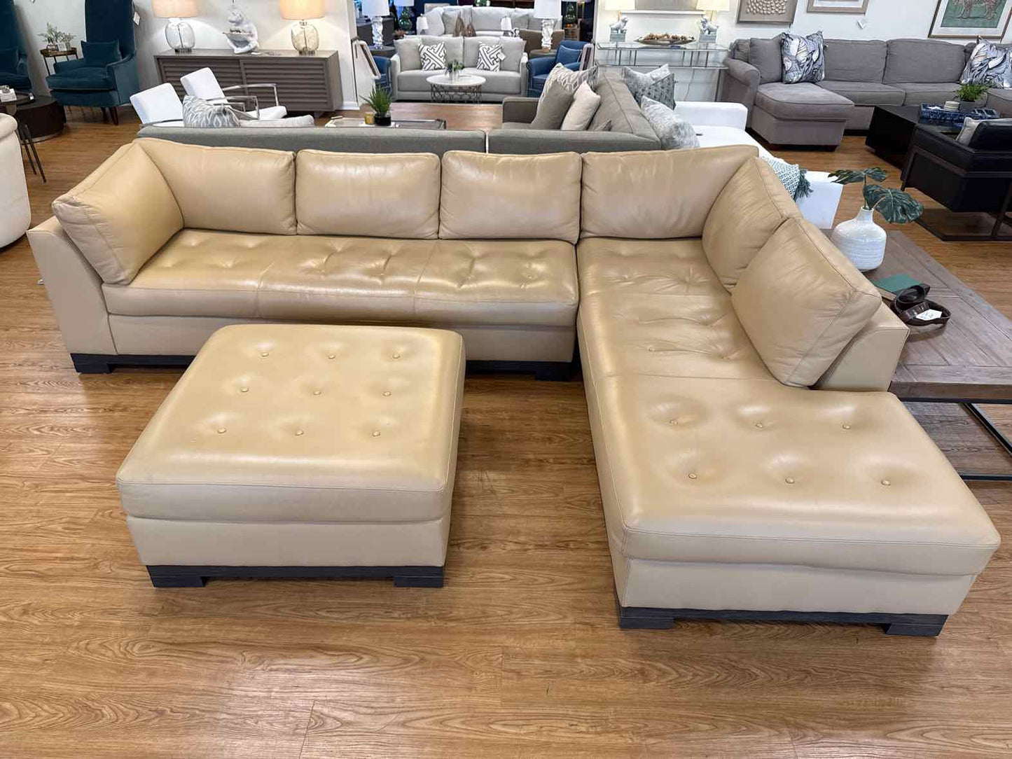 Chateau d'ax Butterscotch Leather Sectional