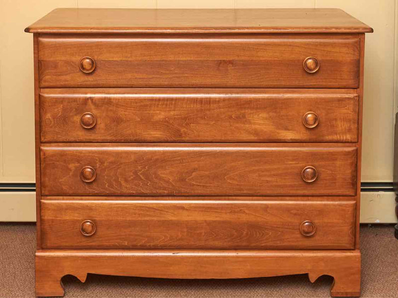 Rock Maple 4 Drawer Dresser with Wood Knobs