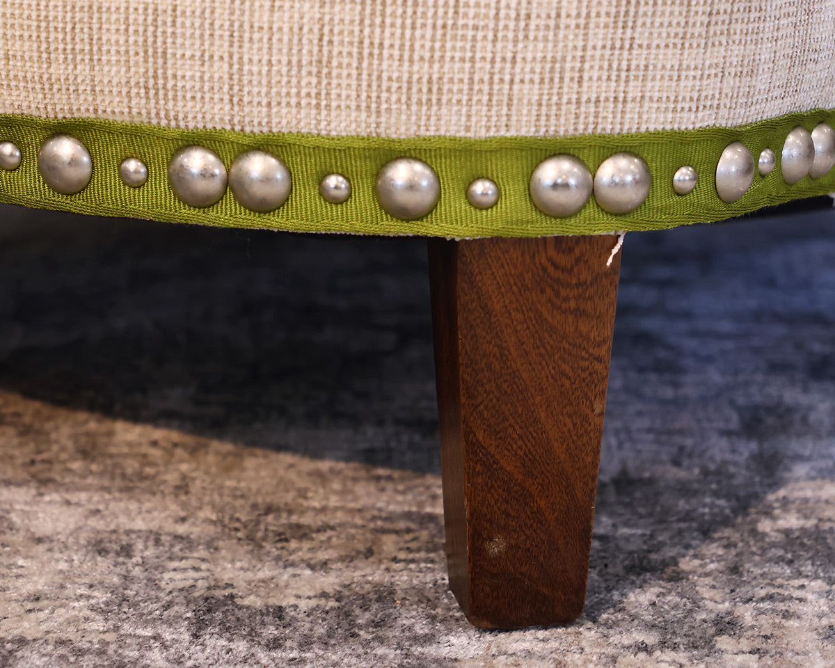 Pair of Custom Chairs and Ottoman