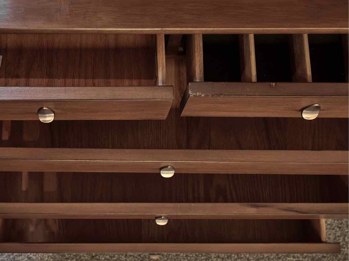 RWay Light Cherry MCM Two Piece Hutch