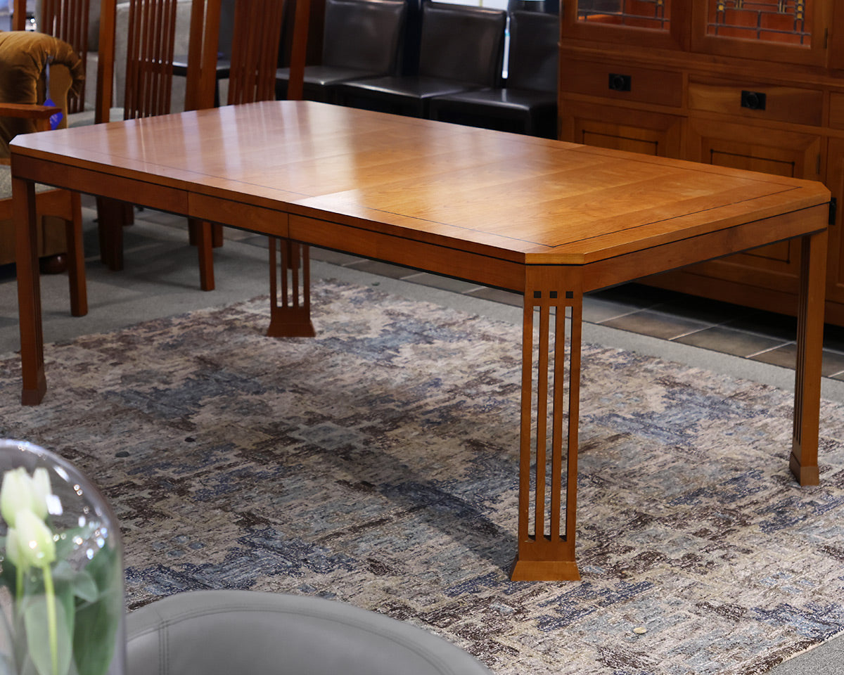 Stickley Dining Table and 8 Spindle Chairs