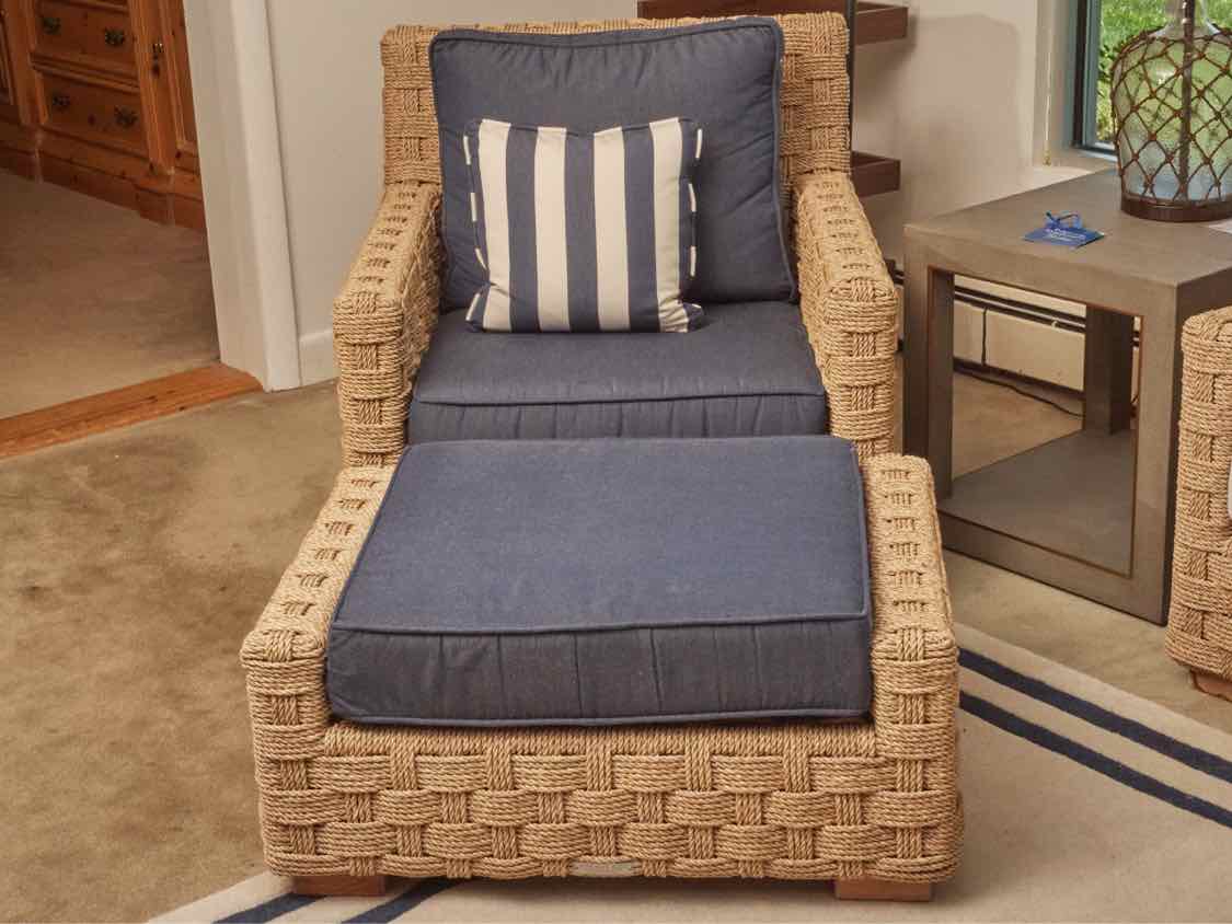Kingsley Bate 'St Barts' Weave Settee Pair of Lounge Chairs & Ottoman