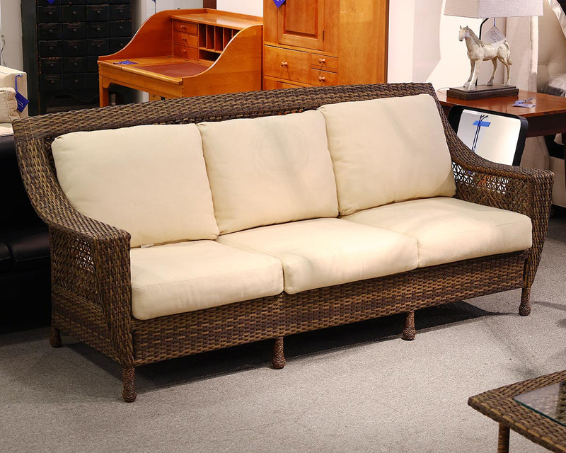 Brown Jordan Resinweave Outdoor Set:  Sofa, Chair & Ottoman, Cocktail Table