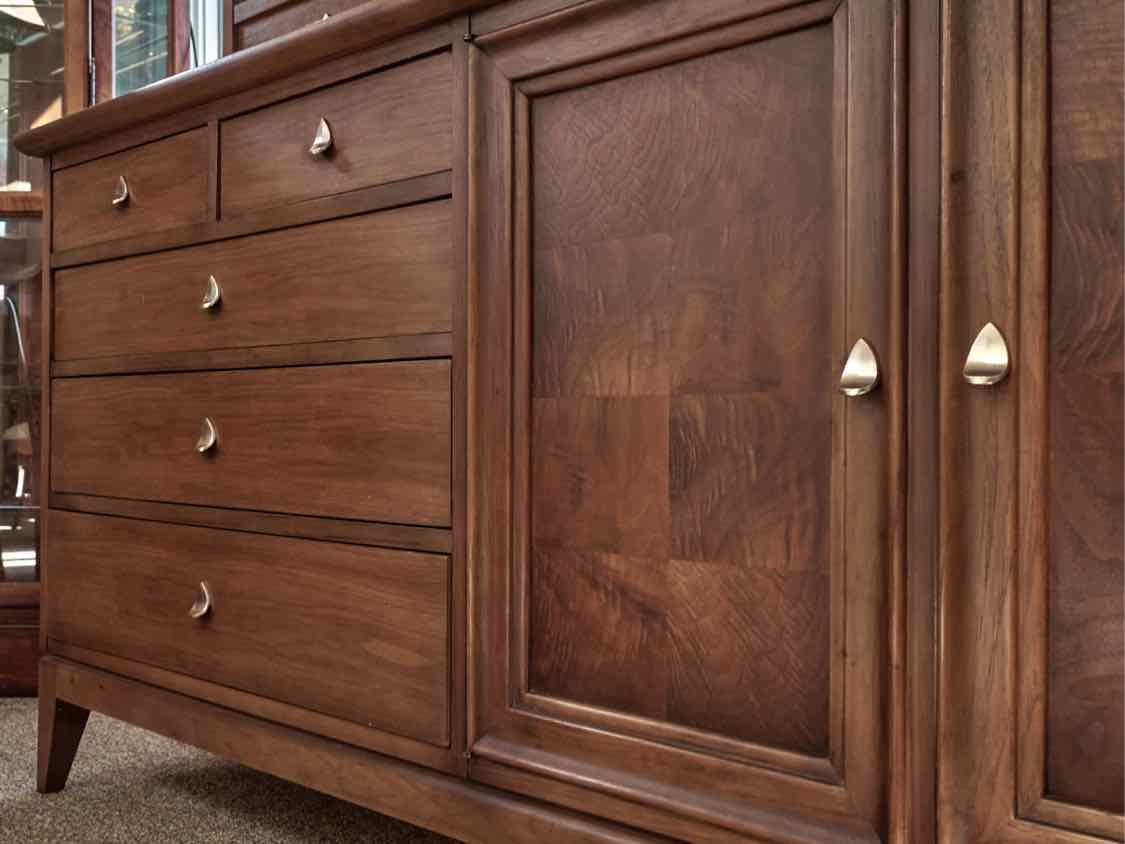 RWay Light Cherry MCM Two Piece Hutch