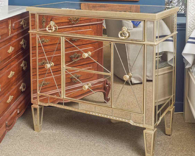 Pair of Mirrored Bedside Chests from Basset Mirror Company