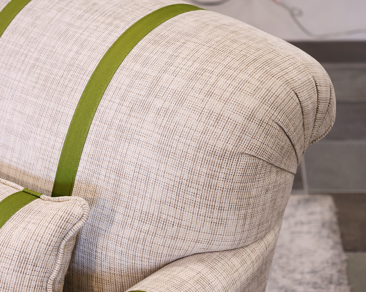 Pair of Custom Chairs and Ottoman