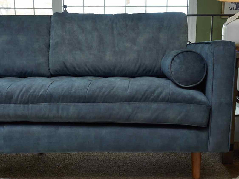 'Madison' Aquamarine Performance Velvet 2 Cushion Sofa
