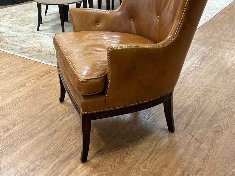 Edward Farrell Leather Wing Chair