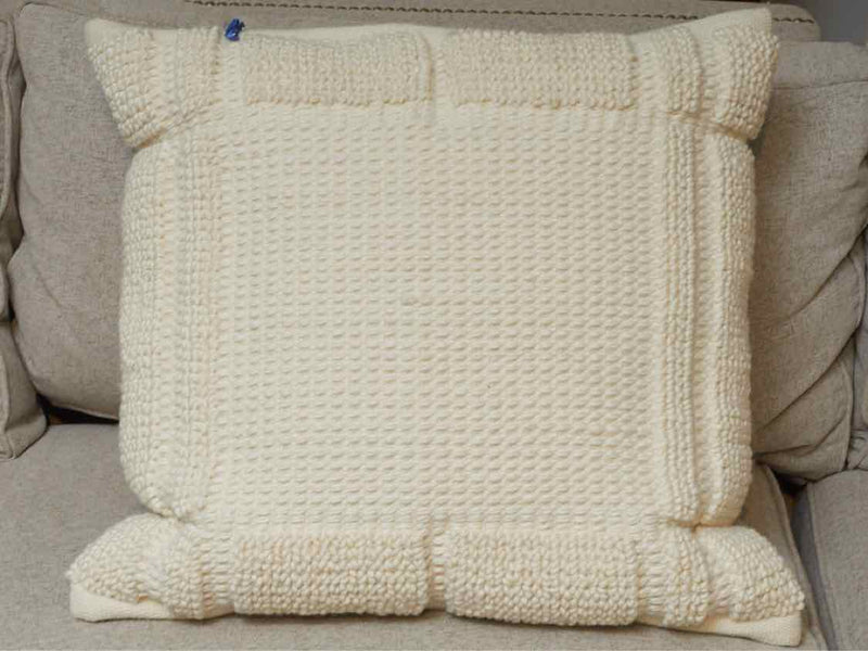 Crate & Barrel Ivory  Woven Wool Accent Pillow