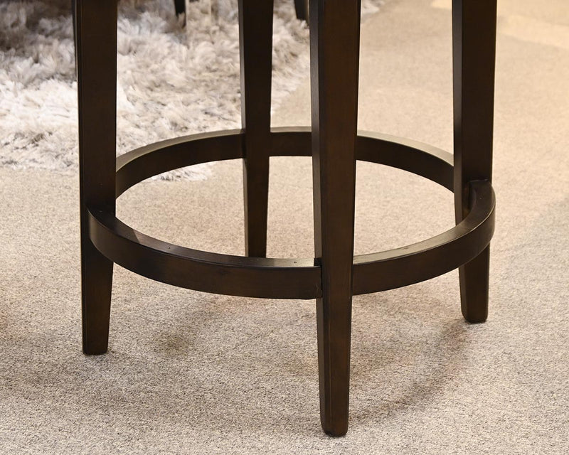 Pair of Swivel Counter Stools in Linen Upholstery