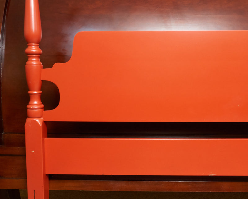 Red Painted Poster Full Headboard