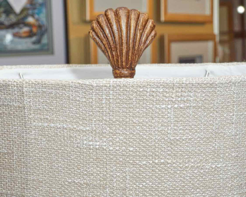 Crab Fossil In Lakeport Finish With Taupe Fabric Shade Table Lamp
