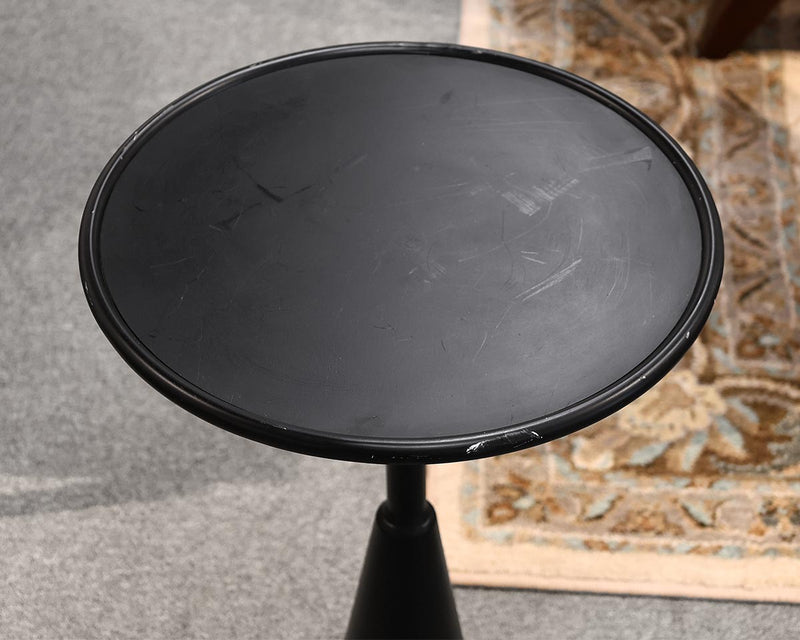 Round  Black Pedestal Accent Table