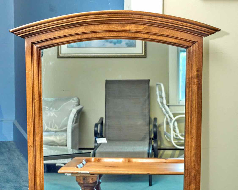 Ethan Allen Arched Dark Stained Ash Wall  Mirror