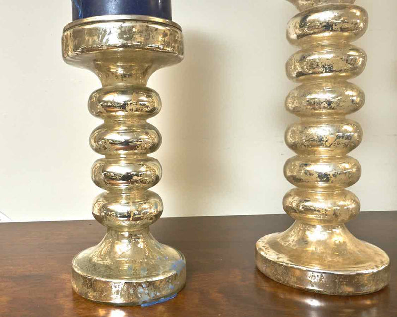 Set of 3 Mercury Glass Candle Sticks