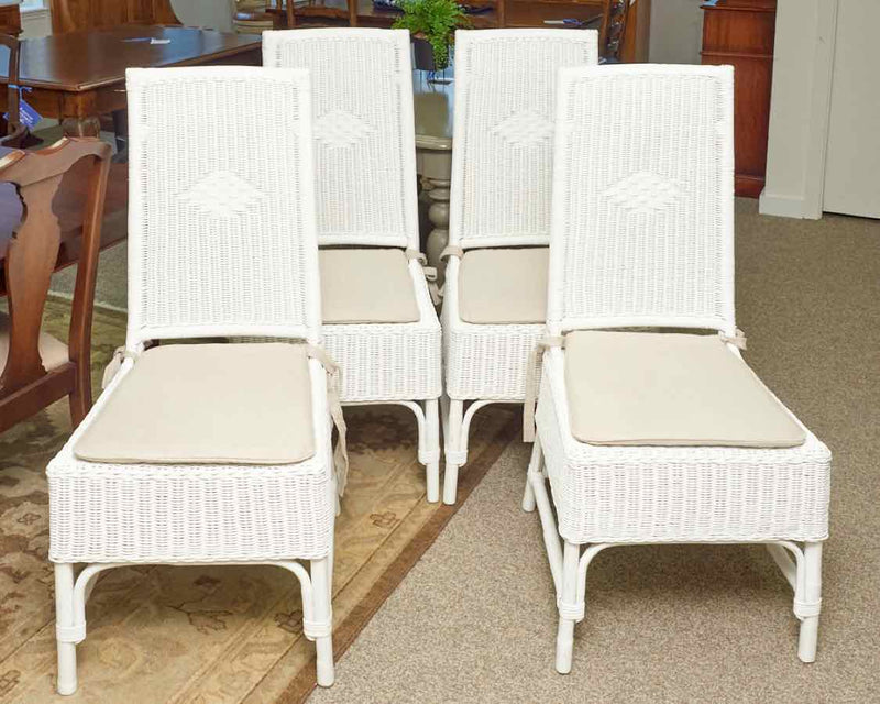 Set of Wicker Dining Chairs