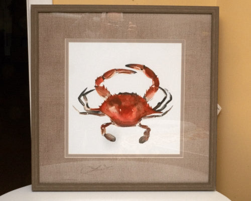 Wall Decor Watercolor Red Crab