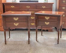 Pair of Ethan Allen 'Georgian Court' Cherry 2 Drawer Nightstands