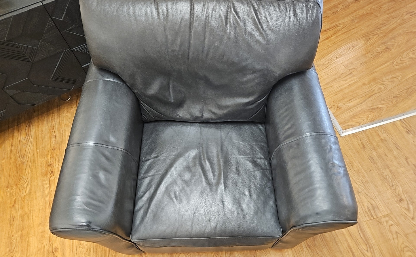 Klausner Charcoal Leather Chair