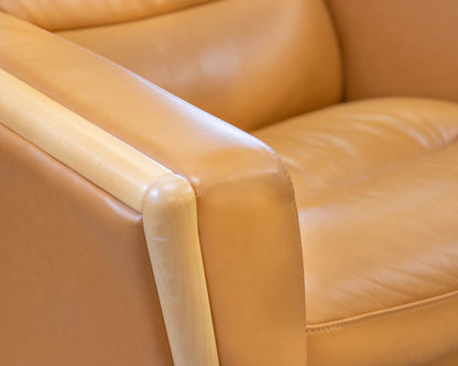 Ekornes Camel Leather High Back Recliner