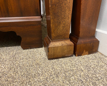 Mahogany  Queen 4 Rice Carved Post  Bed