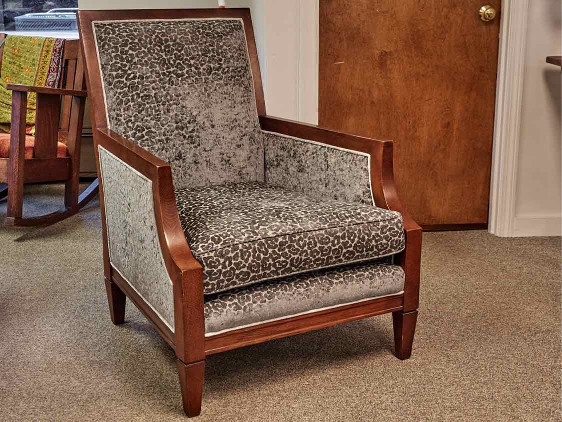 Pair of Custom Sam Moore Wooden Framed Arm Chairs