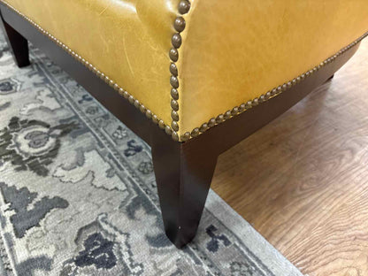 Pair of Leathercraft Mustard Leather Barrel Chairs