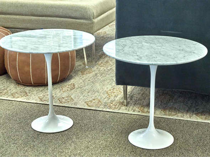 Pair of White Tulip Side Tables